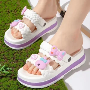Women’s Anti-Odor Flat Sandals Abrasion Resistance Waterproof Slip-Resistant Summer Shoes for Ladies