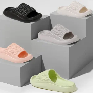 Women’s Anti Slip Breathable EVA Open Toe Mules Comfortable Indoor Outdoor Flat Sandals Bathroom Fashion Trend Summer Slides