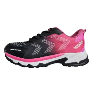 Women’s Anti Slip Labor Protection Shoes Thermal Sublimation Steel Toe Flying Knit Upper MD Outsole Construction Site