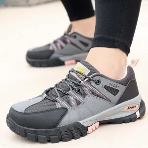 Women’s Anti Smash Anti Puncture Construction Work Boots with Steel Toe Waterproof for Factory Use