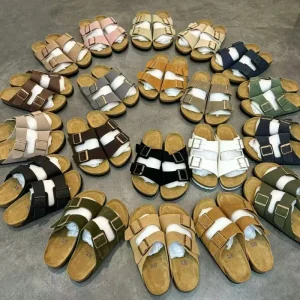 Women’s Arizona Flat Platform Mules Round Toe Outdoor PVC Upper All Seasons