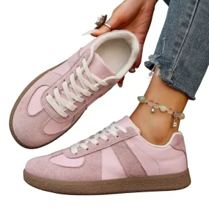Women’s Autumn Breathable German Pink Blue Simple Lace Walking Shoes Anti slip Lightweight Customizable Casual Sneakers