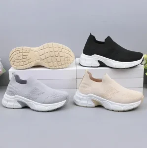 Women’s Autumn Cushioning Walk Shoes Running Minimal Sneakers Jogger Jogging Sport Low top Slip Stretch Fabric Air Mesh Light