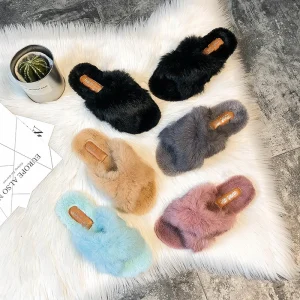 Women’s Autumn Fashion Outerwear Furry Shoes Versatile Korean Style Student Winter Cotton Slippers