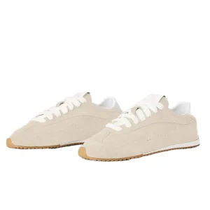 Women’s Autumn Lightweight Lace-up Sports Casual Shoes Suede Simple Low-top Thin Sole Sneakers