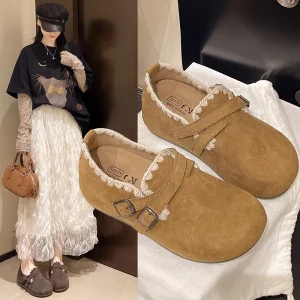 Women’s Autumn New Platform Clogs Full Coverage Slip-On Elevator Casual Loafers & Driving Shoes