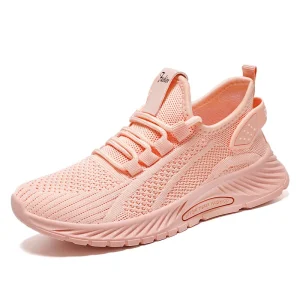 Women’s Autumn Soft Lightweight Comfortable Lace Up Breathable Mesh Casual Sneakers Large Size