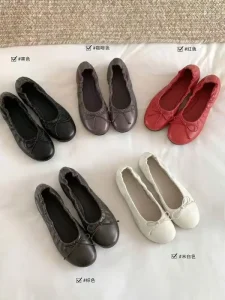 Women’s Ballet Flats Bowtie Embellished Slip On Round Toe Comfortable Flats Shoes Casual Office Daily Round Toe Flats