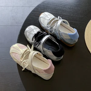 Women’s Ballet Flats Mary Jane Flat Shoes Lace Up Closure Soft Breathable Fashion Trend Casual Sports Shoes All Seasons