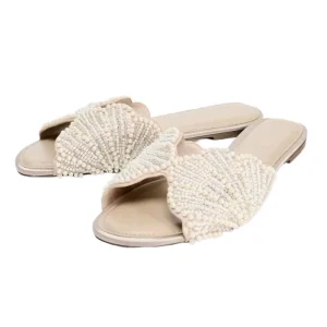 Women’s Ballet Flats Slip-on Sandals Adorned with Rhinestone Bows Beaded Embroidery Stylish Versatile Summer Spring Lightweight