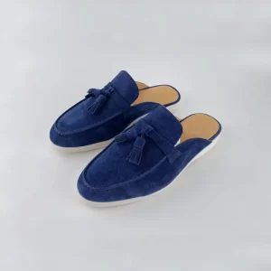 Women’s Big Size Fashion Casual Slippers Premium Genuine Leather Suede Breathable Lightweight Anti Slip Walking Shoes for Spring
