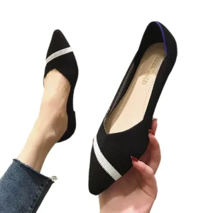 Women’s Black Ballet Flats Slip On Dress Shoes for Girls Flat Shoes