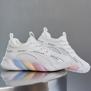 Women’s Black Daily Sneakers Low-Top Lace-Up Winter Running Shoes KPU Upper Peep Toe EVA Insole Cushioning