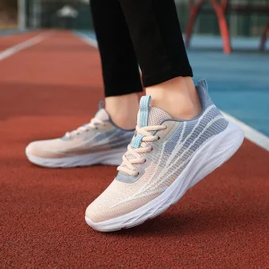 Women’s Black Knit Running Shoes Lightweight Breathable Athletic Sneakers for Sports & Walking