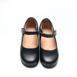 Women’s Black Mary Jane School Shoes PU Leather Soft Sole Non Slip Uniform Flats for Ladies Students Daily Wear
