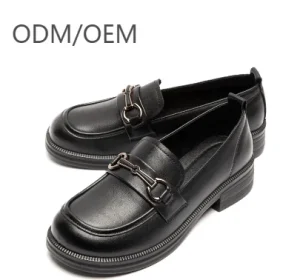 Women’s Black Patent Leather Loafers Platform Flat Ballet Style Dress Shoes with High Heel Everyday Wear