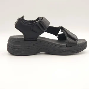Women’s Black Platform Spring Summer Sandals Velcro Open Toe Breathable Mesh EVA Sole Arch Support Lightweight Outdoor Casual
