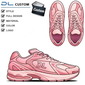 Women’s Blush Pink Gradient Breathable Mesh Running Sneakers Retro Sporty Design Custom Logo OEM ODM Casual Spring Summer