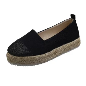 Women’s Boat Shoes Autumn Lightweight Flat Foot Lazy Shallow Thick Bottom Button Closure Loafers 43 Size