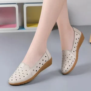 Women’s Boat Shoes Lace Up Genuine Leather Rubber Outsole Stylish Soft Comfortable Casual