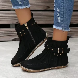 Women’s Boots Fringe Woman Flat Boot Women Fashion Boots