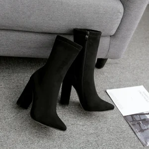 Women’s Boots High Heels Women’s Short Boots Autumn and Winter Pointed Knight Boots Warm and Comfortable Large Size
