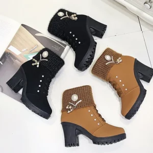 Women’s Boots Warm and Comfortable Winter Ankle Boots High Heels Platform Boots