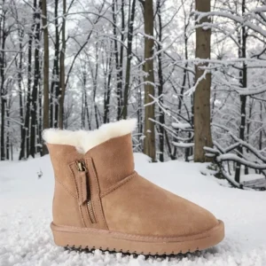 Women’s Boots Women’s Sheepskin One Piece Zipper Warm Snow Boots