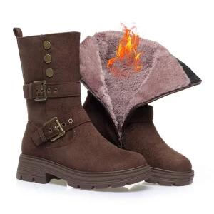 Women’s Boots for Autumn and Winter Fleece Western Boots Thick-soled Fashionable High-quality Warm Boots