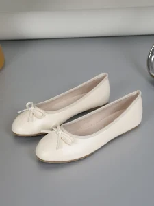 Women’s Bow Ballet Flats Soft PU Leather Slip On Casual Shoes for Office & Daily Use