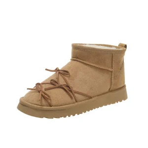 Women’s Bow Fashionable Versatile Thick Soled Heightening Warm Snow Boots
