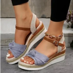 Women’s Bow Lightweight Casual Shoes Fish Mouth Thick Sole Sandals