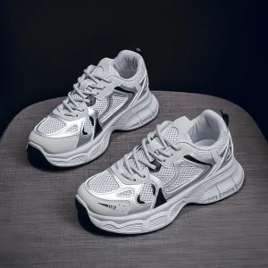 Women’s Breathable Casual Sports Shoes Comfortable Non Slip Running Shoes New Fashionable Walking Style Cushioned Abrasion