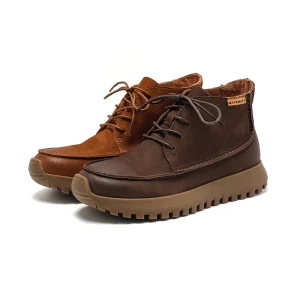 Women’s Breathable Genuine Leather Matte Lace-Up Comfort Soft Winter Ankle Boots
