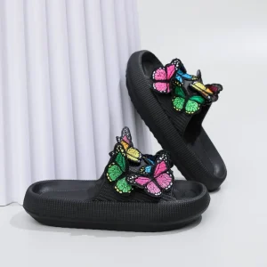 Women’s Breathable Light Weight Mesh Raffia Casual Summer Sandals Anti-Slip Arch Support Bowknot Flip Flop Flats with Cushioning