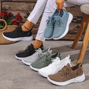 Women’s Breathable Mesh Sneakers Lightweight Slip on Design Anti Sweat Durable All Seasons for Daily Commute Casual