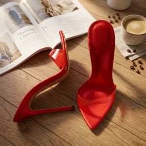 Women’s Breathable Waterproof Pointed Toe Stiletto Heels Summer Party Sandals Rubber Outsole Height Increasing