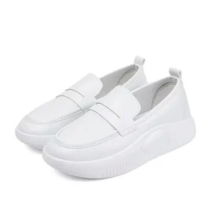 Women’s Breathable White Nurse Shoes Soft Soled Comfortable Deodorant Platform Sole Slip On Closure Type for Medical Work Autumn
