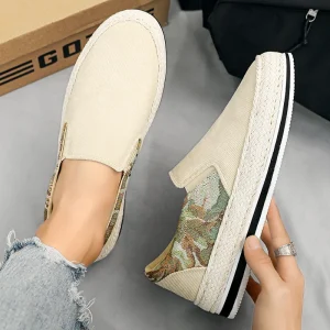 Women’s Canvas Slip-On Espadrilles Comfortable Woven Platform Casual Shoes for Daily Summer Wear