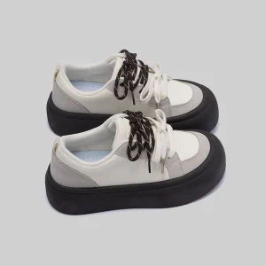 Women’s Casual Anti Slip Hard Wearing Lace Up Running Walking Shoes Fashion Trend Autumn Winter Spring Season Eur