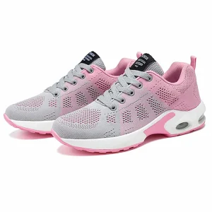 Women’s Casual Athletic Running Shoes Trendy Summer Fitness Cushioned Sneakers with Breathable Insole PVC Sole for Autumn