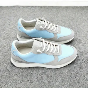 Women’s Casual Athletic Walking Shoes High Quality Black Suede Nylon Mesh Comfort Lace Up Closure EVA Midsole Embroidered All