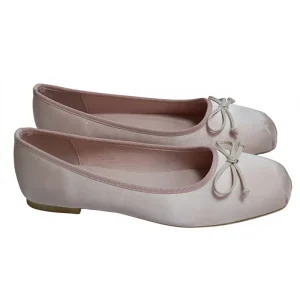 Women’s Casual Ballet Flats Elastic Bow Flat Square Toe Slip-On for Outdoor Summer Use Rubber Material