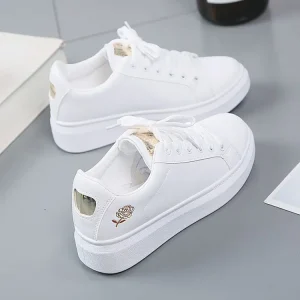 Women’s Casual Board Chunky Sports Shoes White Fashionable Sneakers for Boys and Girls
