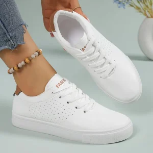 Women’s Casual Breathable Sneakers Soft Walking Style White Rubber Board Fashion Shoes for Spring Summer Autumn Factory Direct