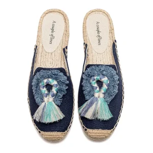 Women’s Casual Chic Woven Rubber Sole Espadrilles Loafers, Handwoven Look, Durable Slip-On Closure, Flexible Fit, Spring Summer