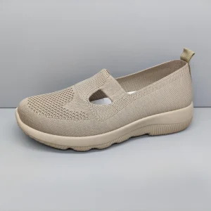 Women’s Casual Fitness Walking Sneakers Fly Knit Breathable Lightweight Spring Summer Comfortable Flat Mesh Outdoor Shoes