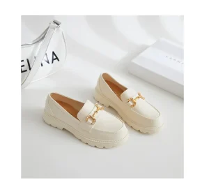 Women’s Casual Flat Loafer New Fashion Wedge Outsole Walking Shoes Thick Soled Low Top Shallow Mouth Platform Brogue Shoes