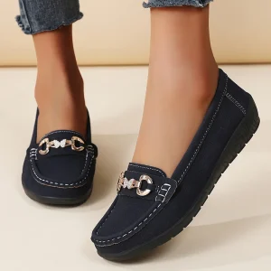 Women’s Casual Flat Shoes Large Size Loafers with Rubber Sole Single Beanie Shoes for Autumn Directly From Manufacturer
