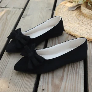 Women’s Casual Flat Shoes Lightweight Ballet Flats Comfortable Bow Tie Ballerina Design for Daily Work Grocery